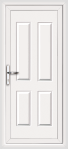 Leeds Solid white upvc back door